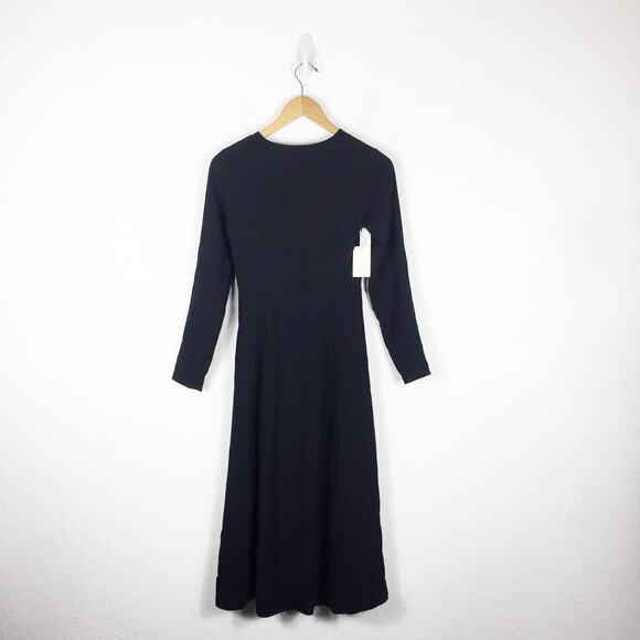 NWT Aritzia Wilfred Aubagne Black Midi Dress - Picture 13 of 14